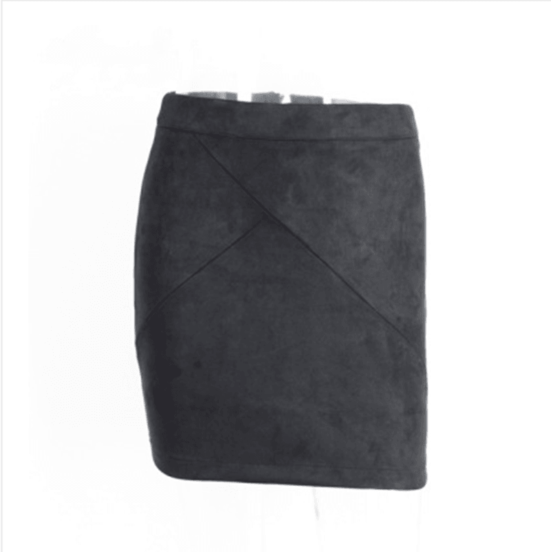 Ladies Leather Suede Pencil Skirt Bodycon Short Skirts Women - Amazitshop