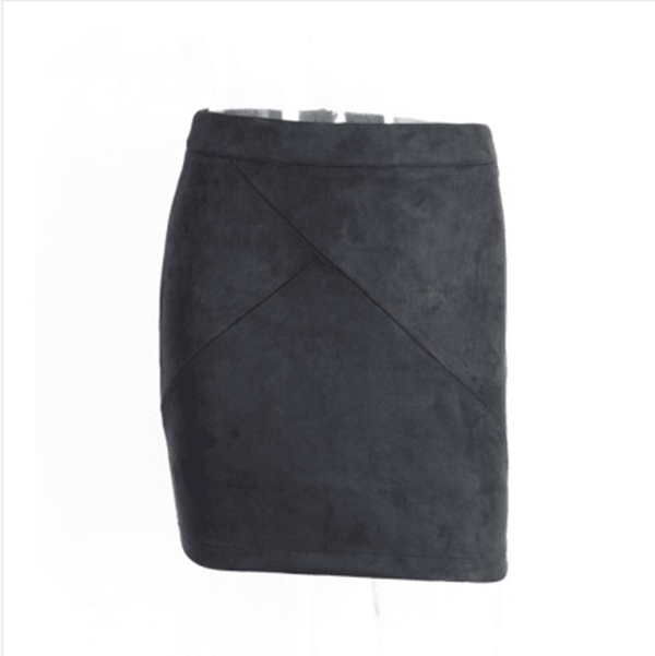Ladies Leather Suede Pencil Skirt Bodycon Short Skirts Women - Amazitshop