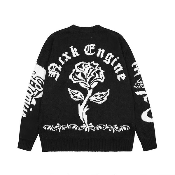 Ladies Letter Knit Sweater Couple Tops - Amazitshop