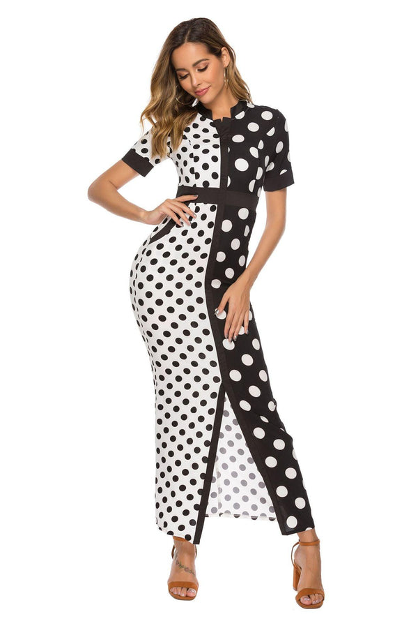 Ladies Sexy Party Dress Splice Office Long Dresses Women - Amazitshop