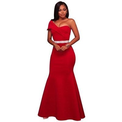 Ladies Sexy Party Maxi Red Sexy Dress Gown Evening Dresses - Amazitshop