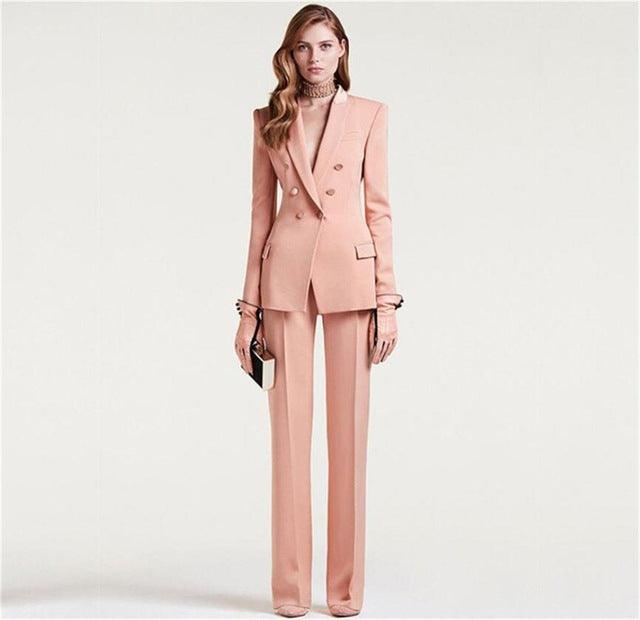 Lady Women Suits Set Spring And Autumn White Peak Lapel - Amazitshop
