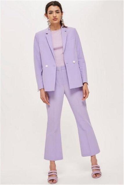 Lady Women Suits Set Spring And Autumn White Peak Lapel - Amazitshop