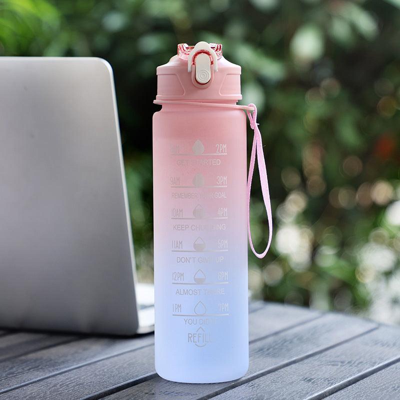 Large Capacity Sports Plastic Scale Water Bottle Portable Sports Bottle Portable Drinking Cup With Straw - Amazitshop