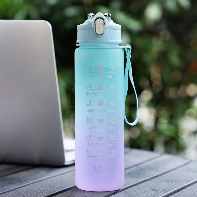 Large Capacity Sports Plastic Scale Water Bottle Portable Sports Bottle Portable Drinking Cup With Straw - Amazitshop