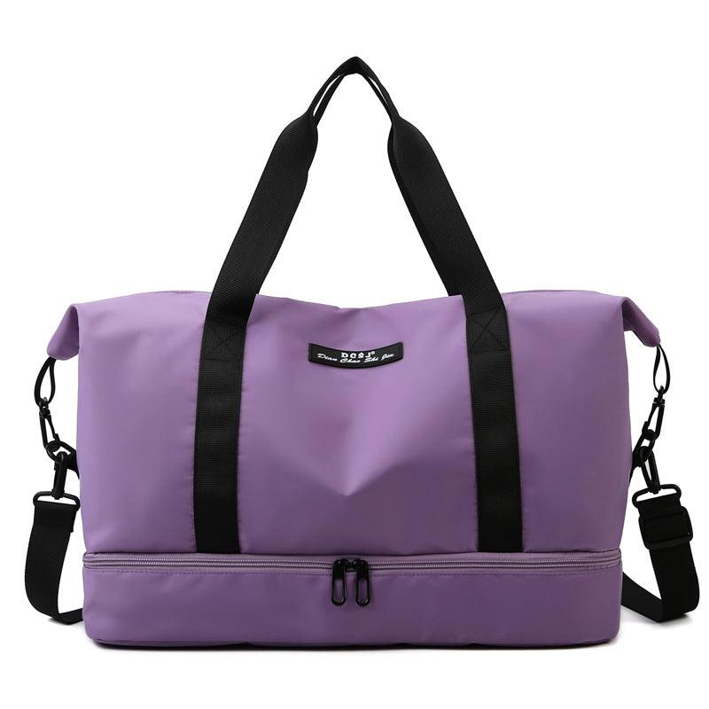 Large Capacity Travel Duffle Bag With Shoes Compartment Portable Sports Gym Fitness Waterfproof Shoulder Bag Weekender Overnight Handbag Women - Amazitshop