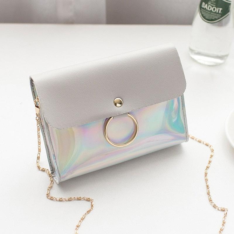 Laser Crossbody Bag For Women Chain Mini Shoulder Bag Circle Small Messenger Bag Ladies Handbags and Purses evening clutch bags - Amazitshop