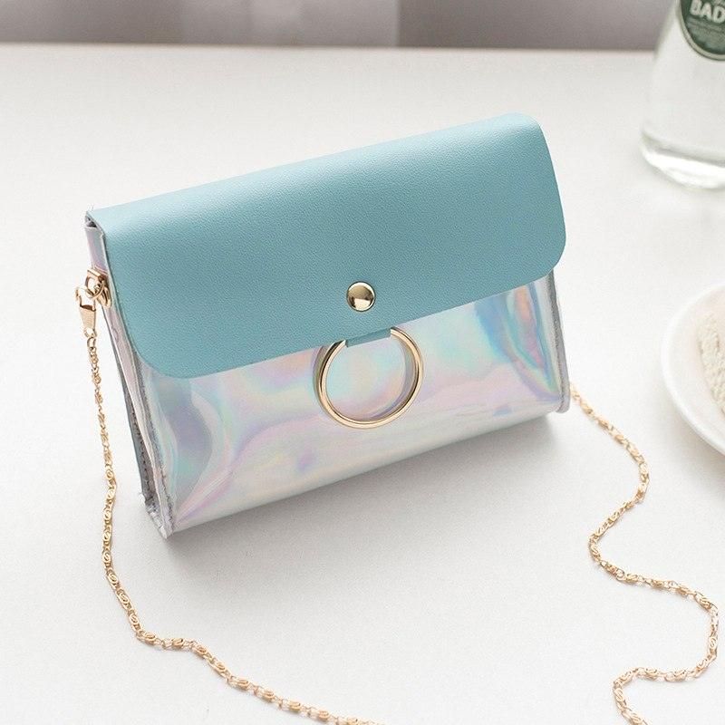 Laser Crossbody Bag For Women Chain Mini Shoulder Bag Circle Small Messenger Bag Ladies Handbags and Purses evening clutch bags - Amazitshop