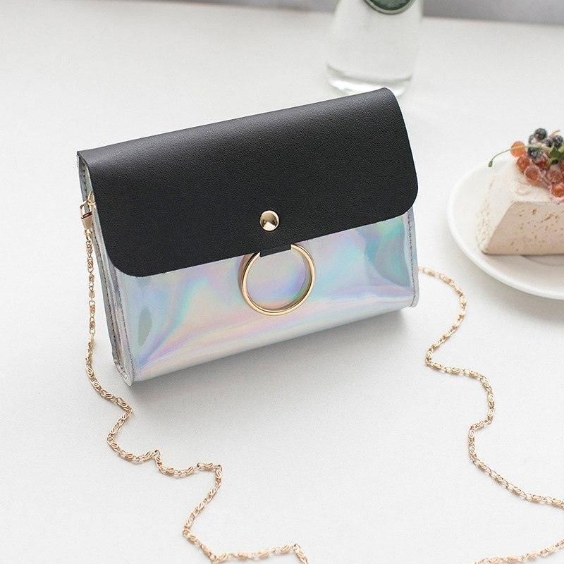 Laser Crossbody Bag For Women Chain Mini Shoulder Bag Circle Small Messenger Bag Ladies Handbags and Purses evening clutch bags - Amazitshop