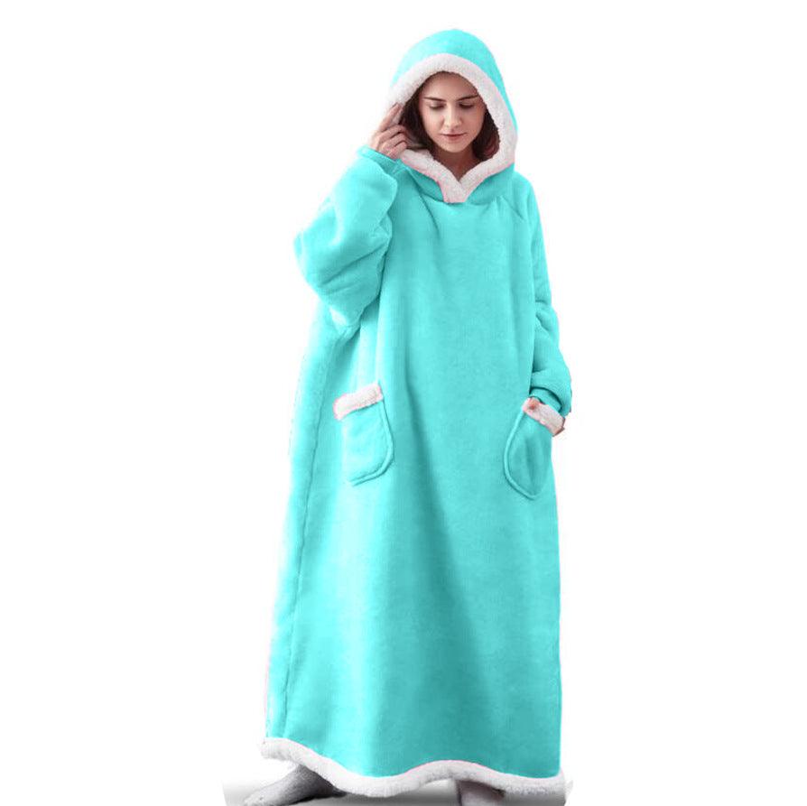 Lazy Blanket Hooded Flannel TV Blanket Lazy Clothes Pajamas Sweater - Amazitshop