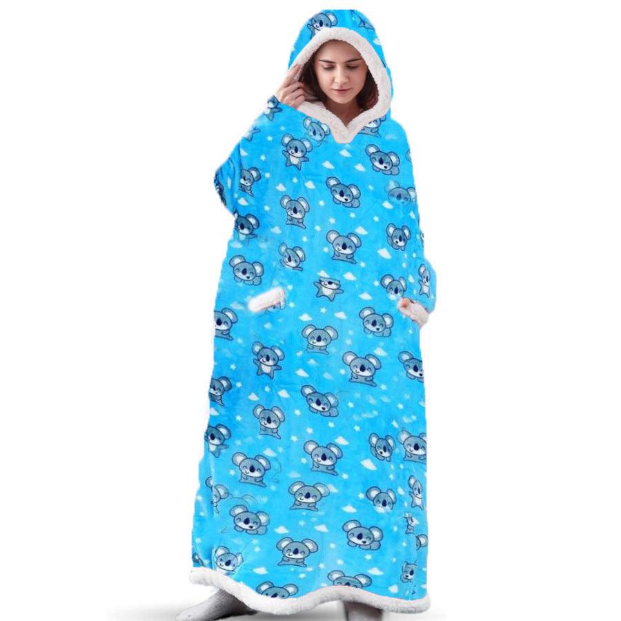 Lazy Blanket Hooded Flannel TV Blanket Lazy Clothes Pajamas Sweater - Amazitshop