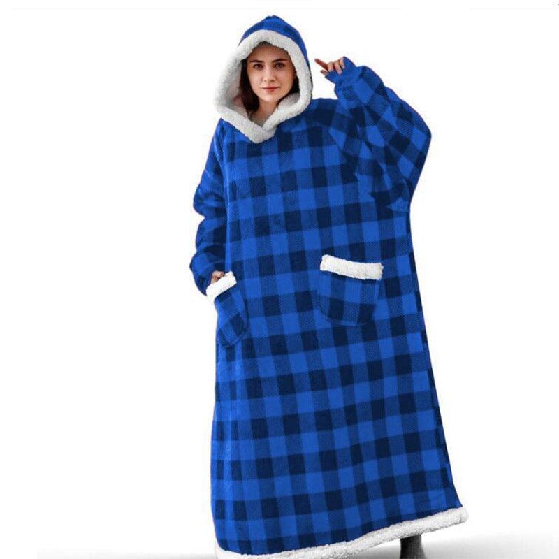 Lazy Blanket Hooded Flannel TV Blanket Lazy Clothes Pajamas Sweater - Amazitshop