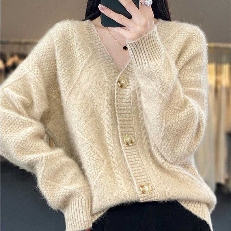 Lazy Knitted Sweater Coat Outer Tops - Amazitshop