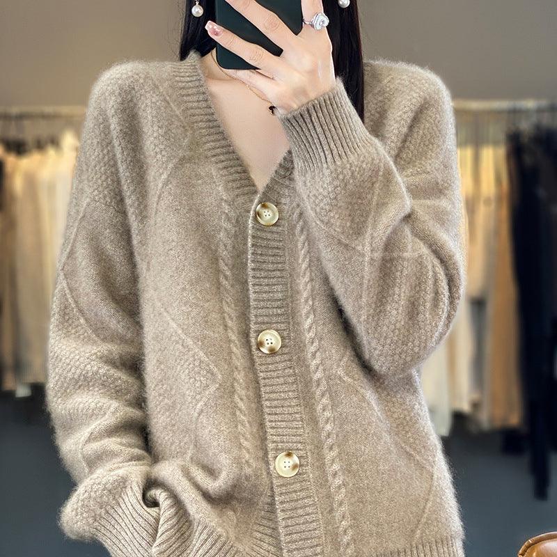 Lazy Knitted Sweater Coat Outer Tops - Amazitshop