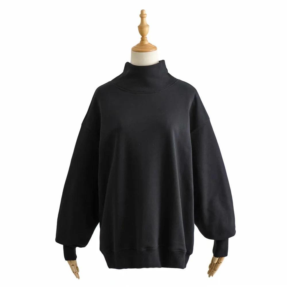 Lazy Solid Color Loose Oversized Sweater - Amazitshop