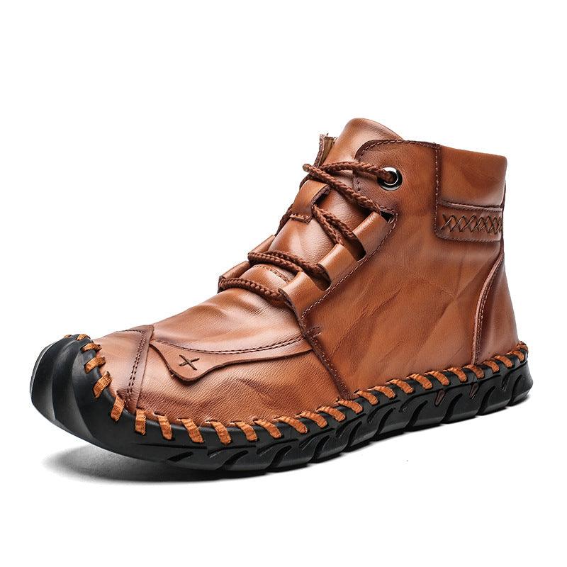 Leather shoes leather men casual shoes - Amazitshop