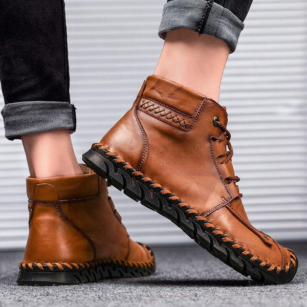 Leather shoes leather men casual shoes - Amazitshop