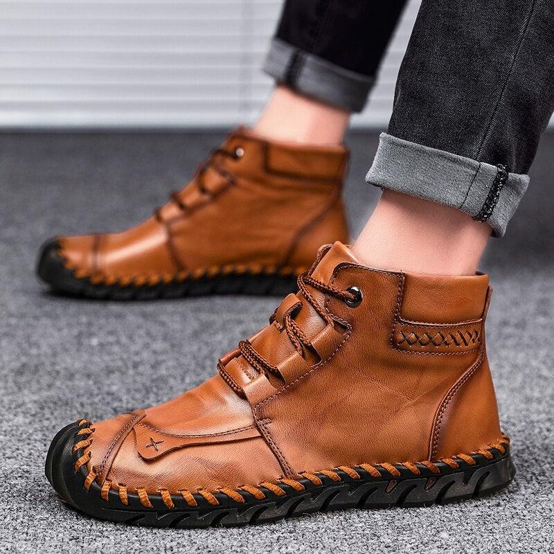 Leather shoes leather men casual shoes - Amazitshop