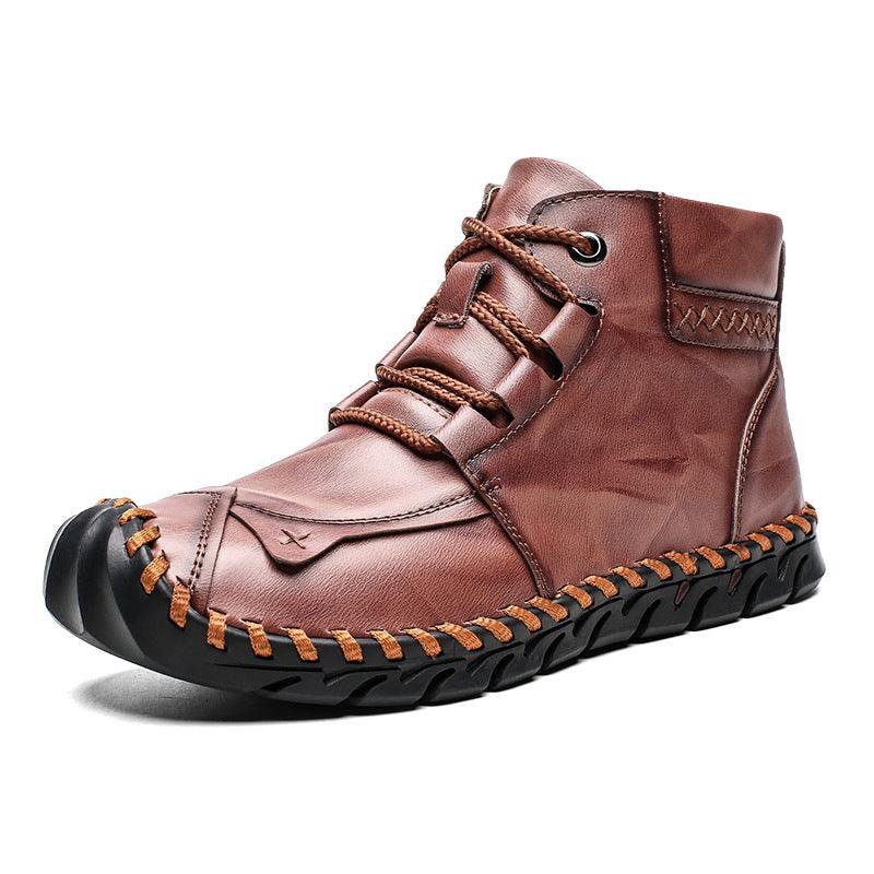 Leather shoes leather men casual shoes - Amazitshop