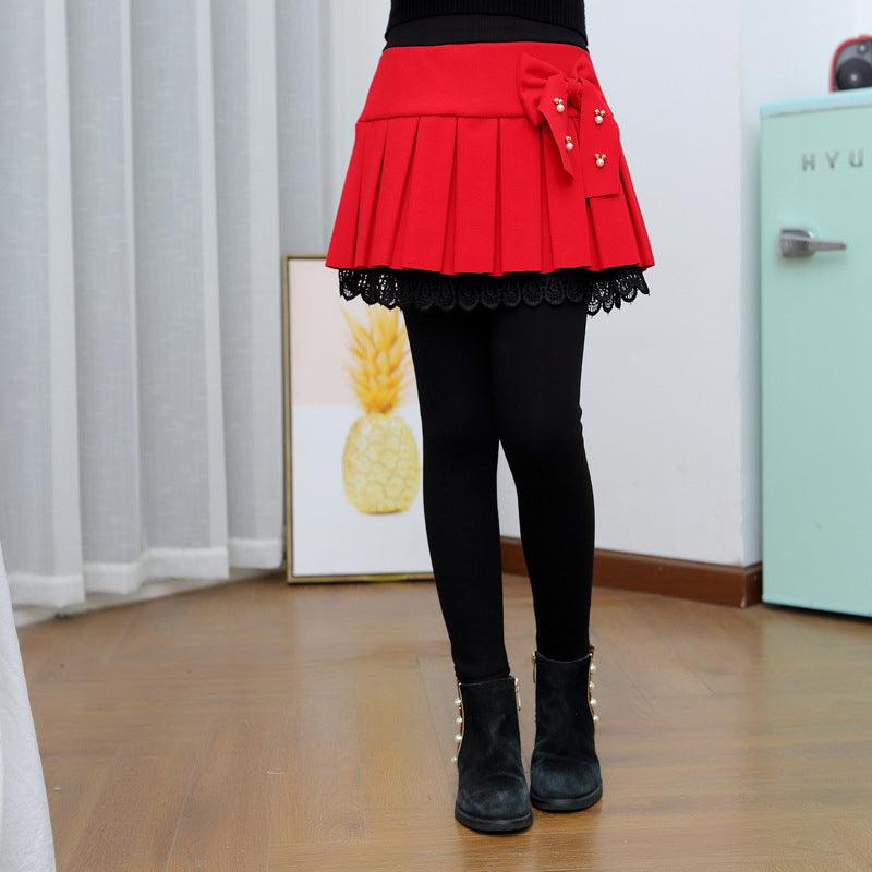 Leggings Thickened Fake Two - piece Girl Short Skirt Pants - Amazitshop
