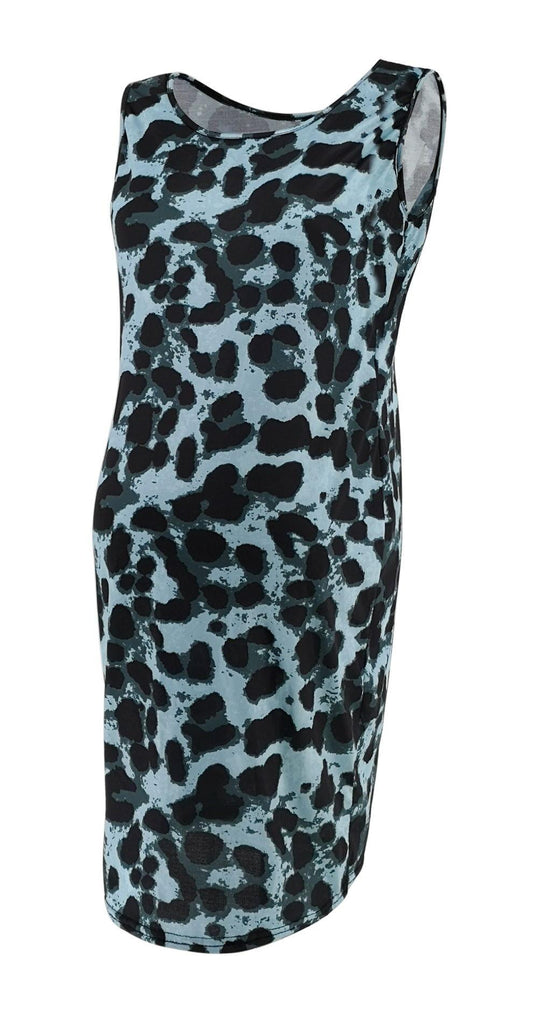 Leopard Dress Summer Sleeveless Pregnant Women - Amazitshop