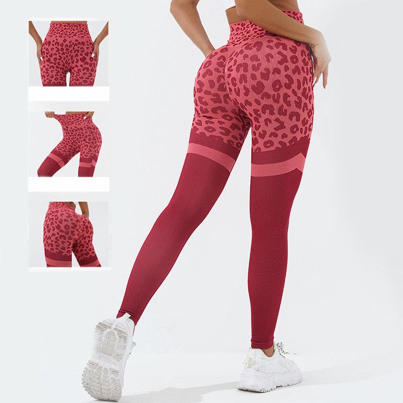 Leopard Print Fitness Pants For Women High Waist Butt Lifting Seamless Leggings Elastic Running Sport Training Yoga Pants Gym Outfits Clothing - Amazitshop