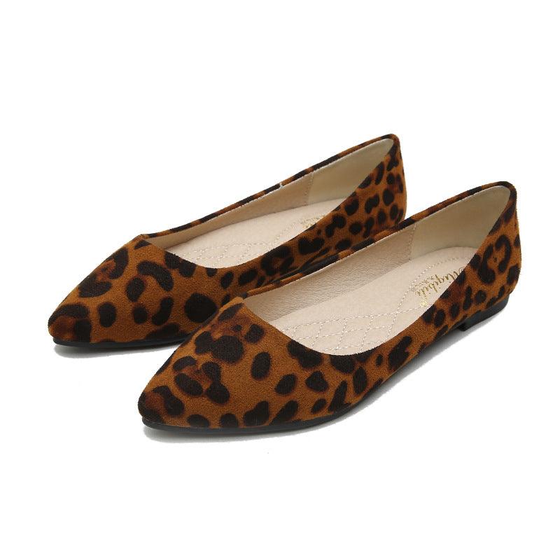 Leopard - print pointed toe flats - Amazitshop