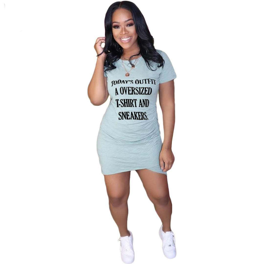 Letter print dress - Amazitshop