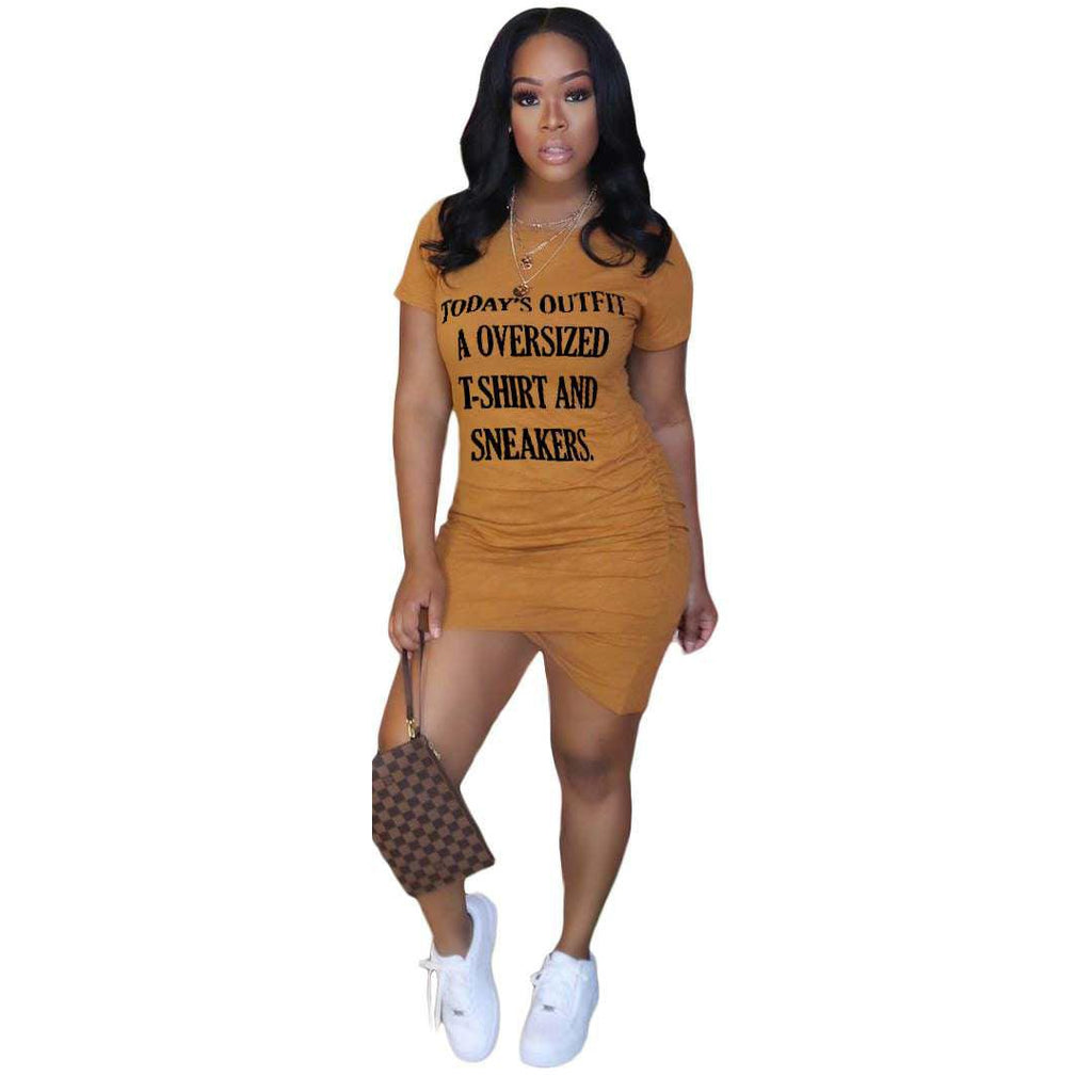 Letter print dress - Amazitshop