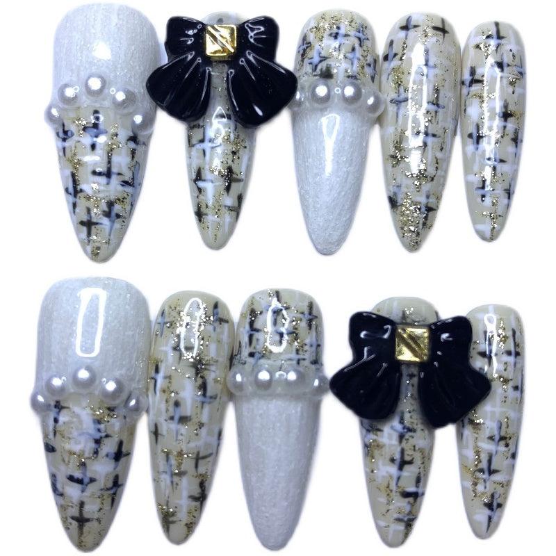 Light Luxury Premium Feel Nail Art Tweed Nail Patch - Amazitshop