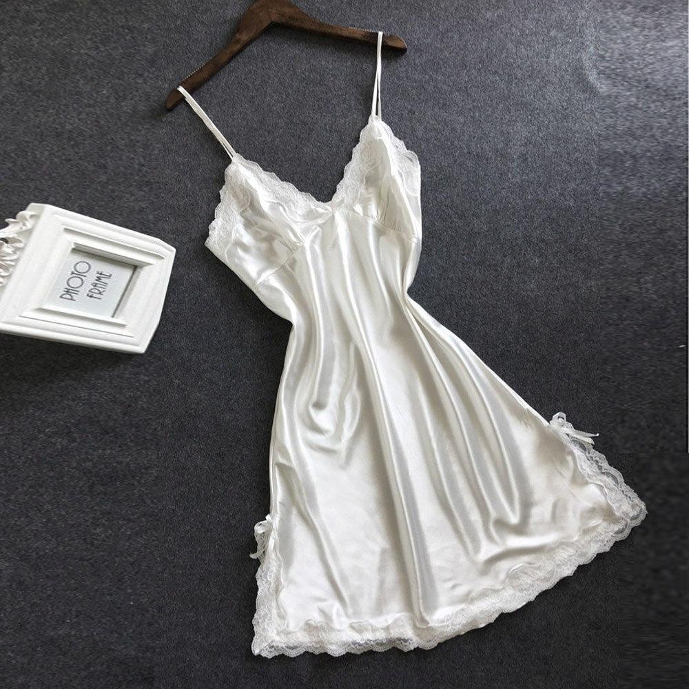Lingerie Nighty Silk Dress Sleep Wear Nightdress Clothes - Amazitshop