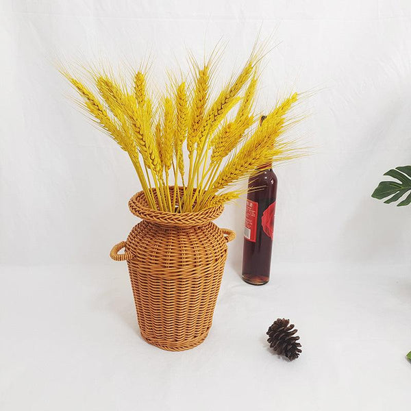 Living Dining Room Rattan Floor Vase Ornament - Amazitshop