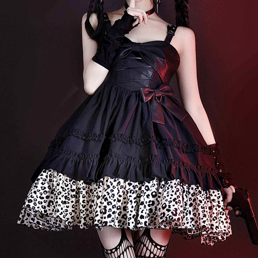 Lolita Sweet Cool Leopard Jsk Babes Punk Y2k - Amazitshop
