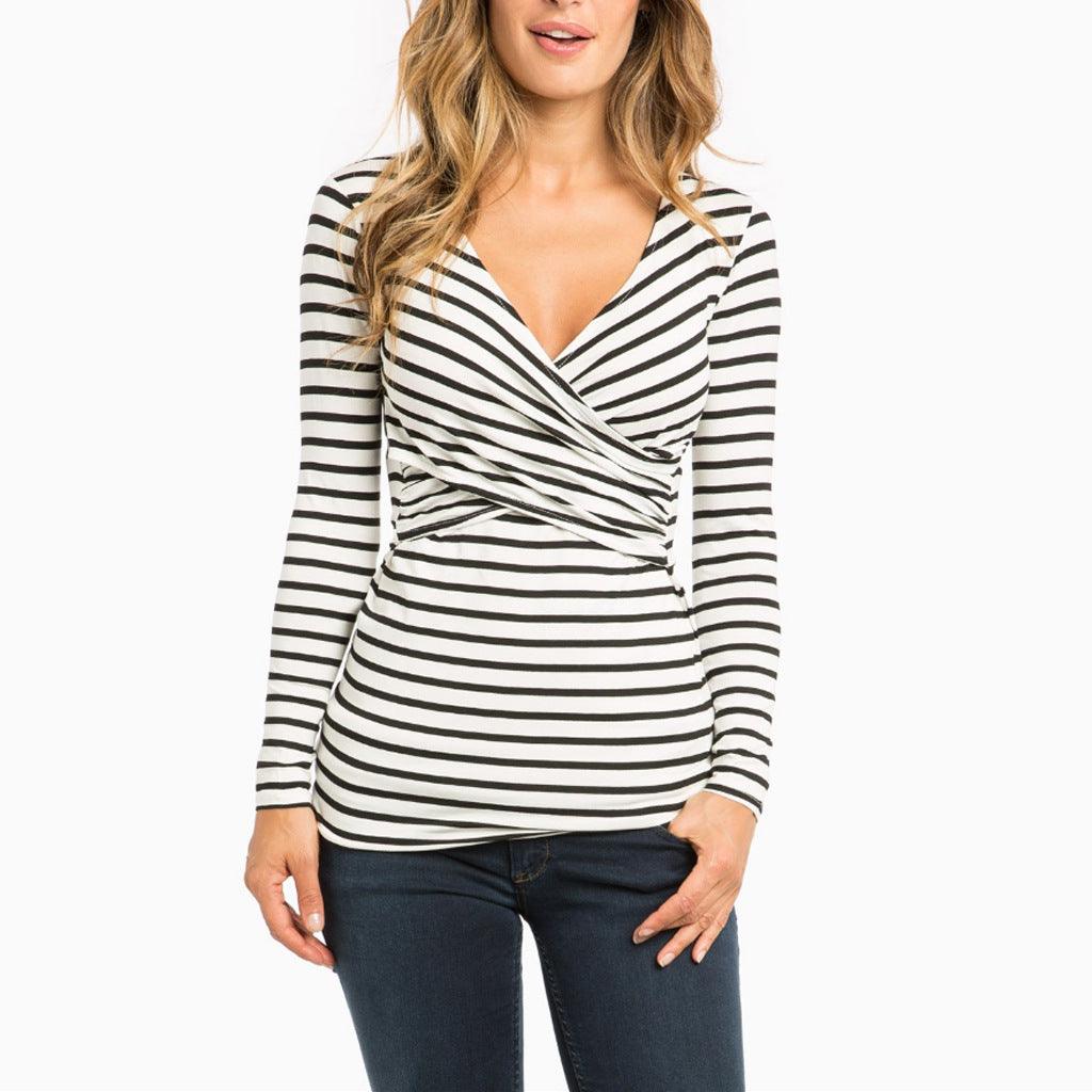 Long - sleeved breastfeeding tops - Amazitshop