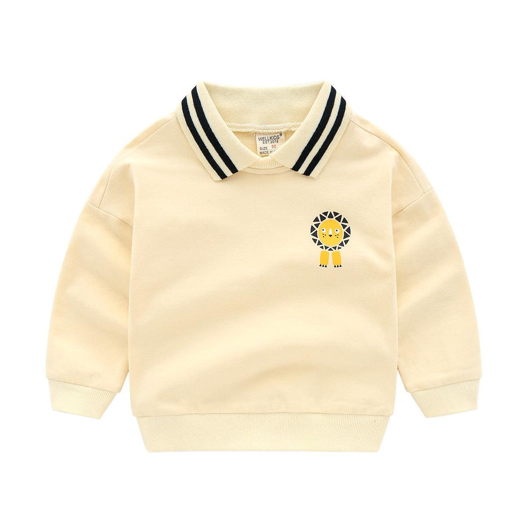 Long - Sleeved Children's Cartoon Striped Pullover Children's Casual Jacket - Amazitshop