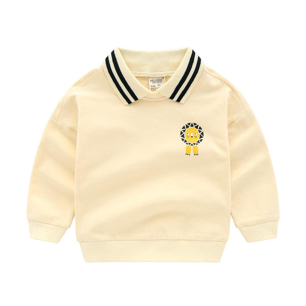 Long - Sleeved Children's Cartoon Striped Pullover Children's Casual Jacket - Amazitshop