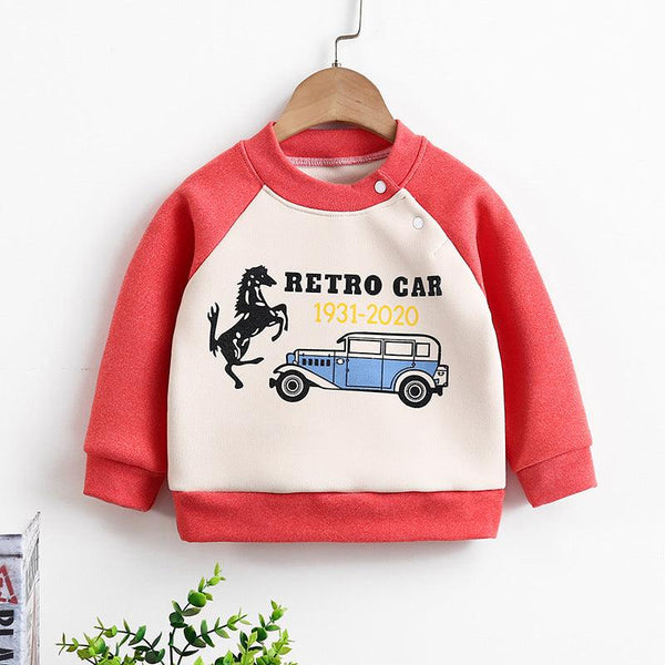 Long - sleeved pullover warm fleece thickened children's sweater - Amazitshop