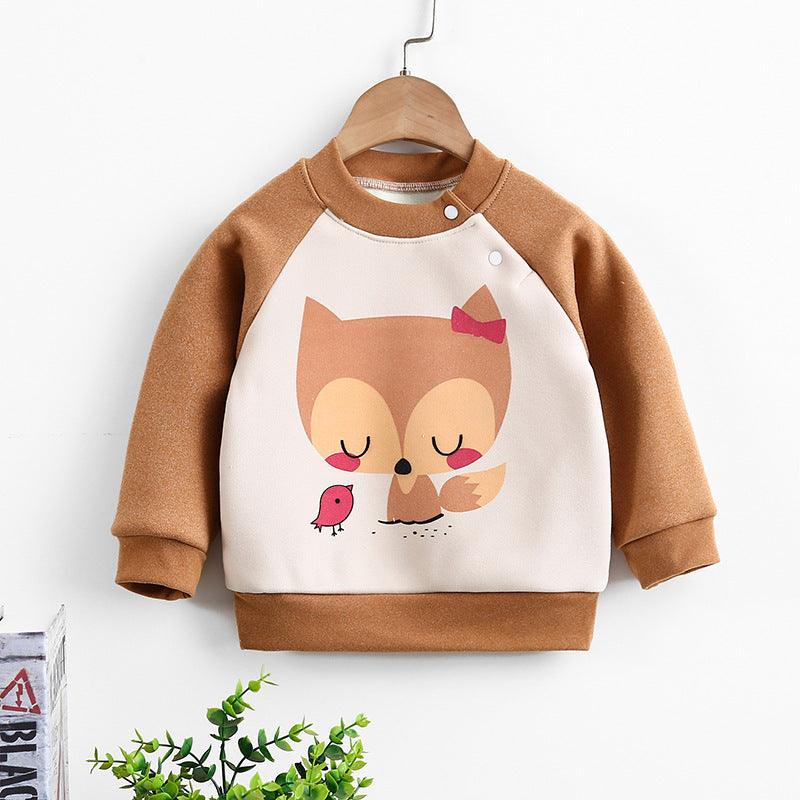 Long - sleeved pullover warm fleece thickened children's sweater - Amazitshop