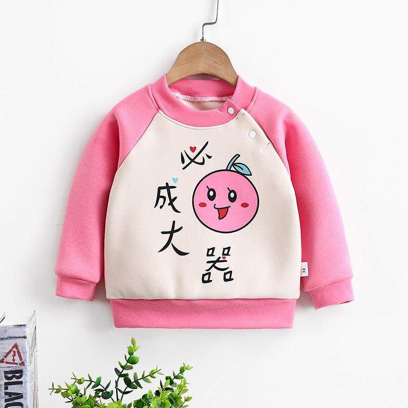 Long - sleeved pullover warm fleece thickened children's sweater - Amazitshop