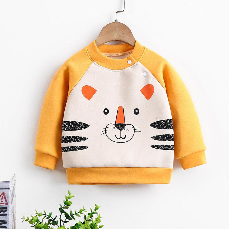 Long - sleeved pullover warm fleece thickened children's sweater - Amazitshop
