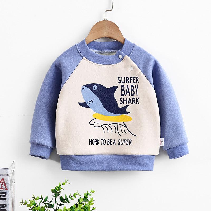 Long - sleeved pullover warm fleece thickened children's sweater - Amazitshop