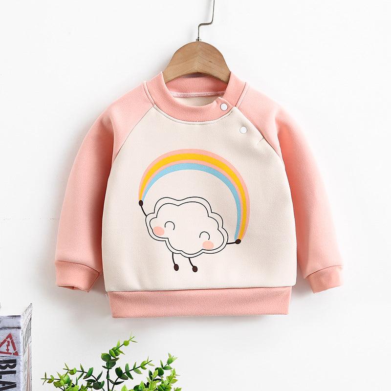 Long - sleeved pullover warm fleece thickened children's sweater - Amazitshop