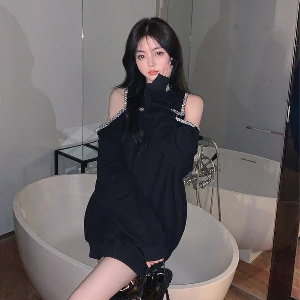 Long - sleeved Strapless Loose Tank Tops For Women - Amazitshop