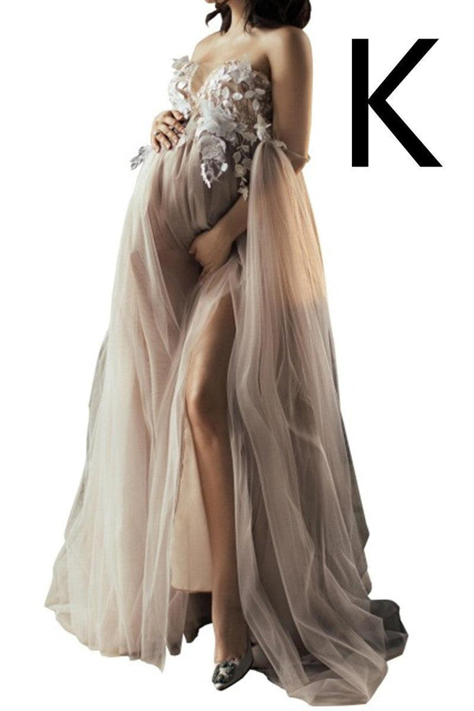 Long Tulle Robe For Pregnant Women - Amazitshop