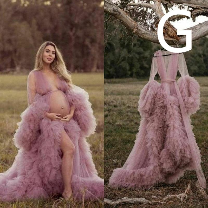 Long Tulle Robe For Pregnant Women - Amazitshop