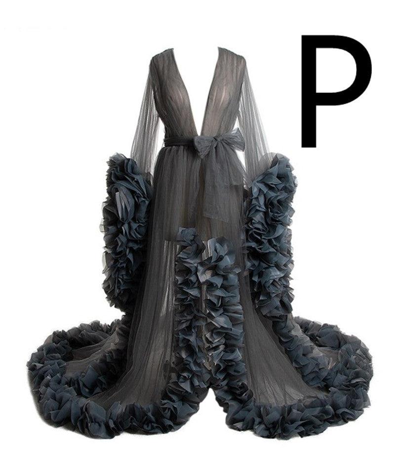 Long Tulle Robe For Pregnant Women - Amazitshop