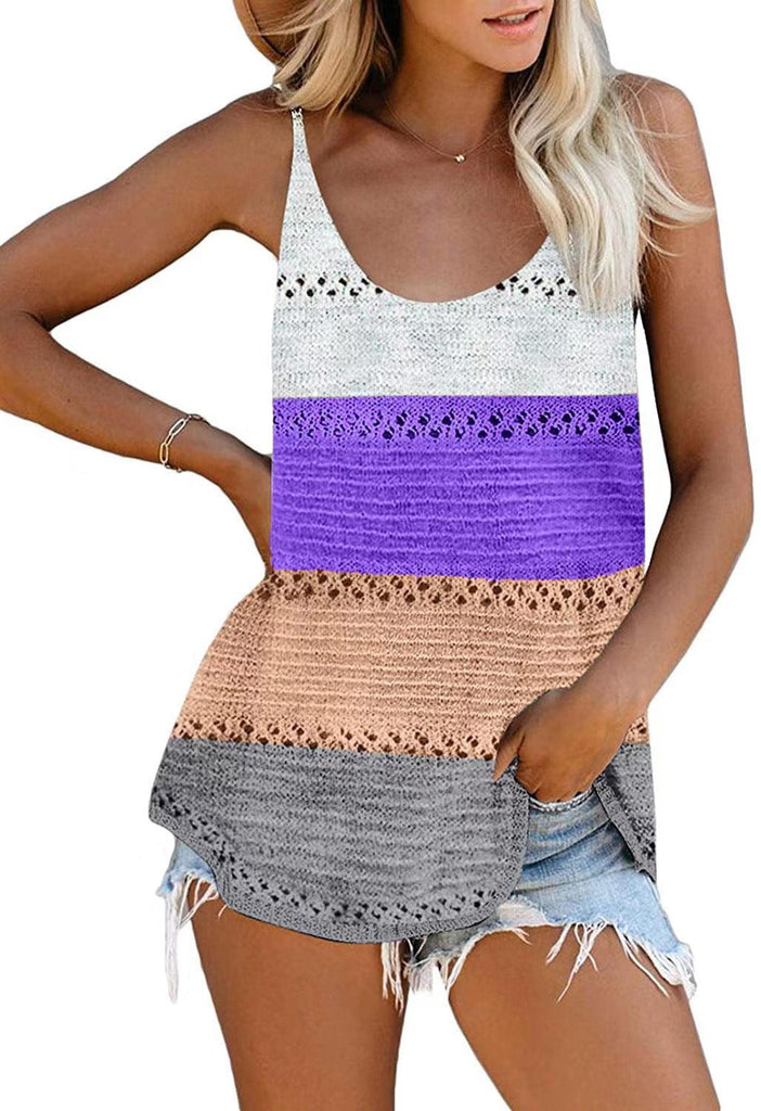 Loose Camisole Knit Beach Top Women Beachwear - Amazitshop