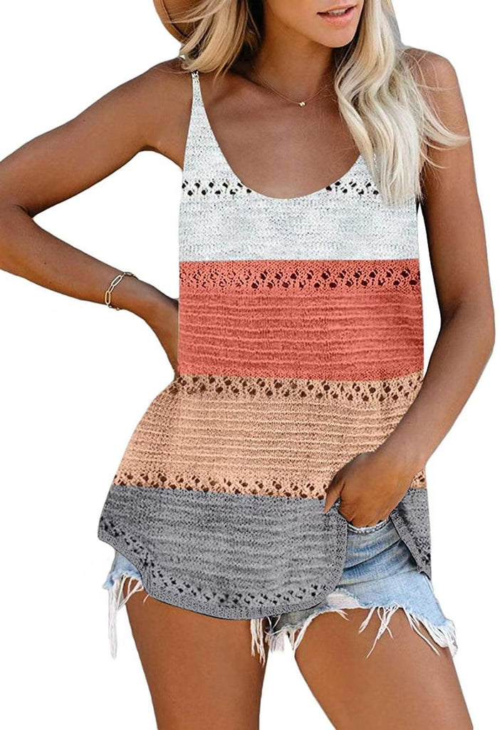 Loose Camisole Knit Beach Top Women Beachwear - Amazitshop