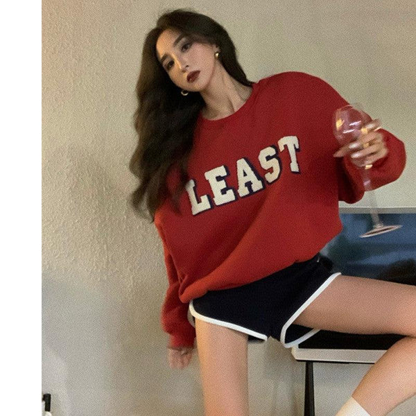 Loose Casual Women's Round Neck Pullover Sweater - Amazitshop