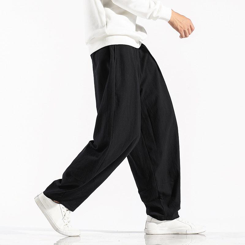 Loose Chinese - style Wide - leg Pants In Large Sizes - Amazitshop